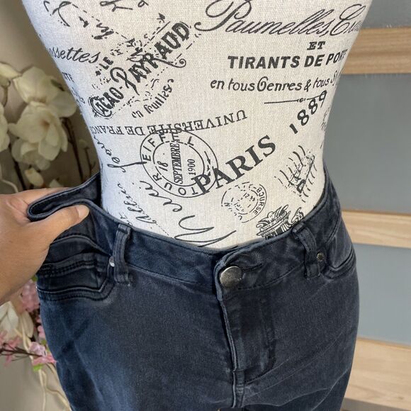 1822 Denim Jeans Women's 10 Black Dark Wash Mid Rise Skinny Jeans - Picture 6 of 10